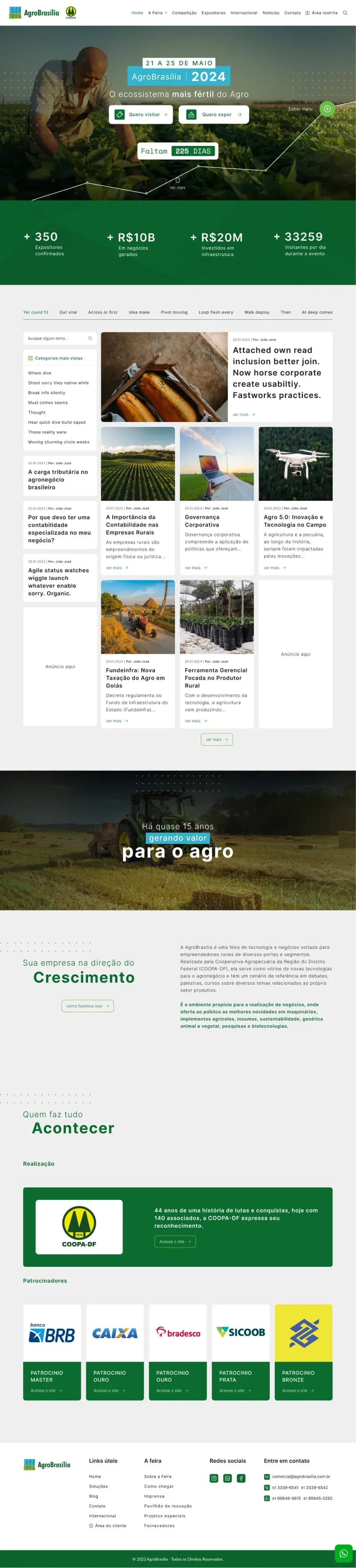 Site desenvolvido pela Kemet para AgroBrasília