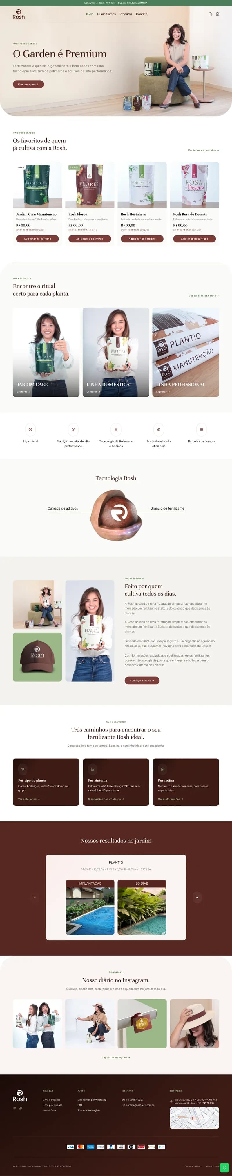 Site desenvolvido pela Kemet para Rosh Fertilizantes