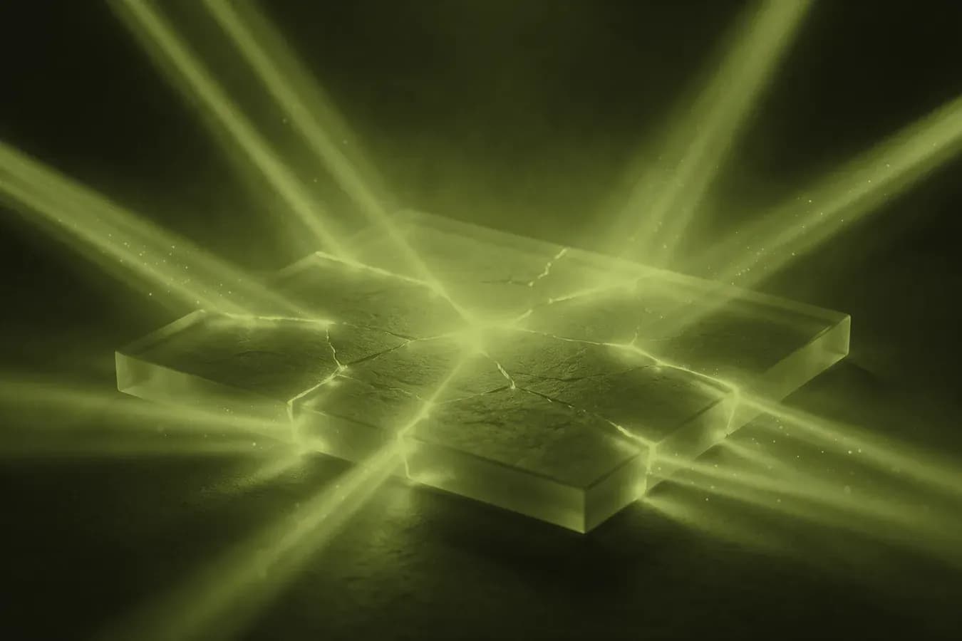 Base de vidro reforçada por feixes de luz alinhando as falhas, o SEO técnico corrigido