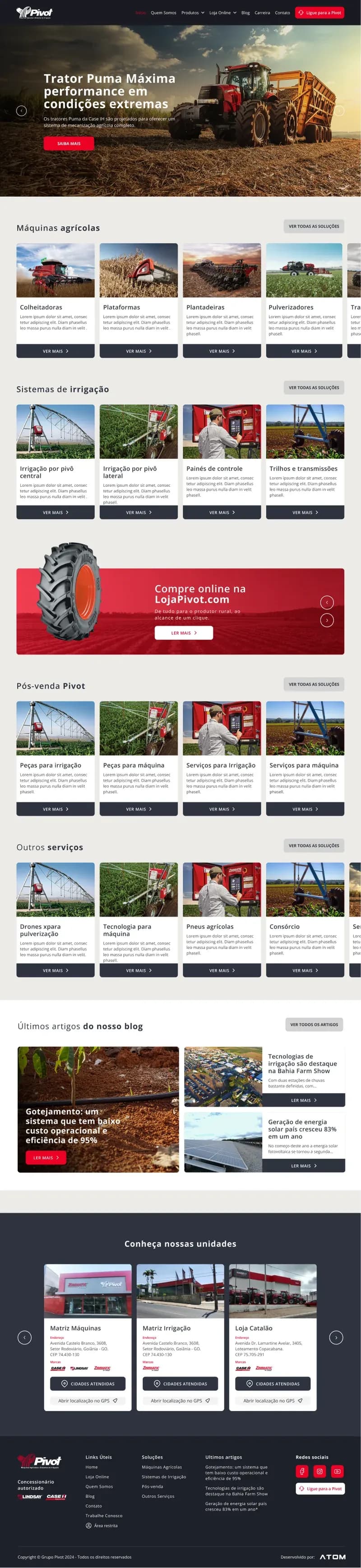 Site desenvolvido pela Kemet para Grupo Pivot