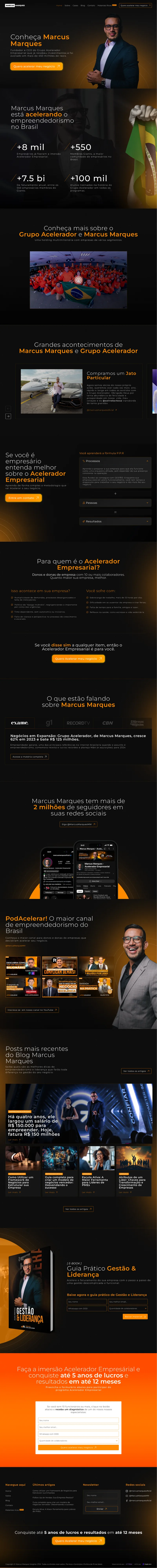 Site do Grupo Acelerador (Marcus Marques)